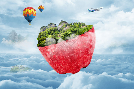 空中岛屿梦幻水果之城设计图片