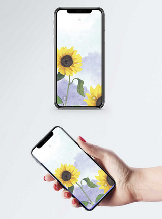 手机海报配图向日葵手机壁纸模板