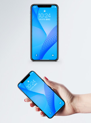 蓝色灵感科技线条背景手机壁纸模板
