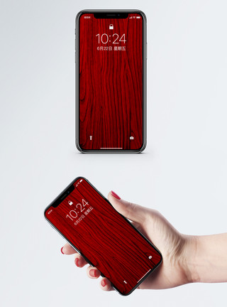 白木板背景红色木板纹理手机壁纸模板