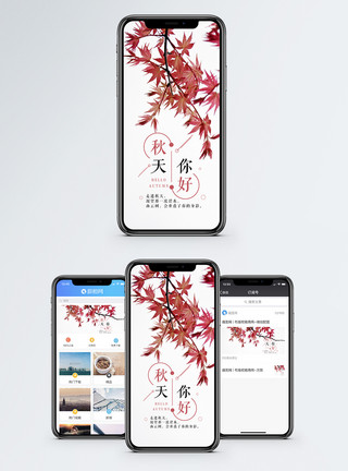 手机界面秋天手机海报配图模板