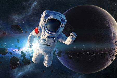 太空漂浮的宇航员宇宙高清图片素材