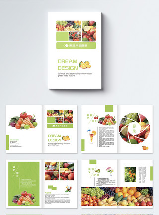 黄瓜虾仁果蔬食品画册模板