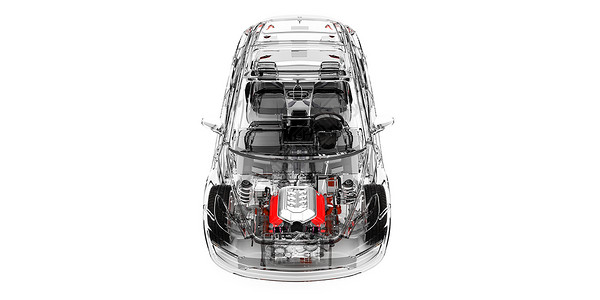 汽车3D透明汽车场景背景