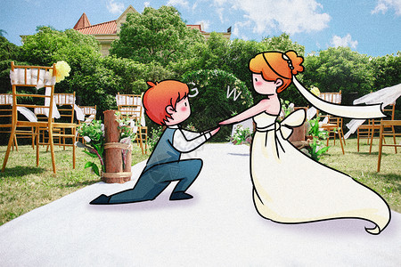 婚礼地毯甜蜜婚礼创意摄影插画插画