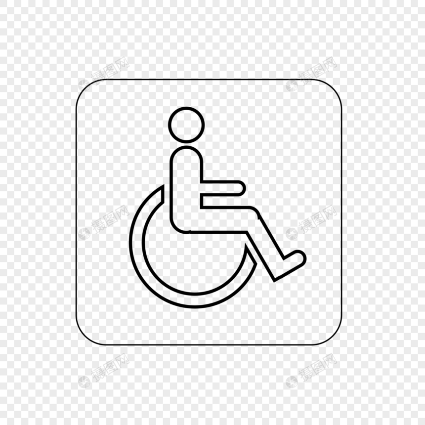 轮椅线性图标图片