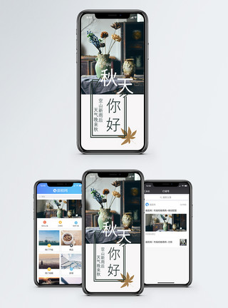 枯叶秋天秋天手机海报配图模板