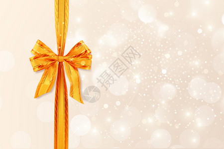 生日礼品金色蝴蝶结丝带设计图片