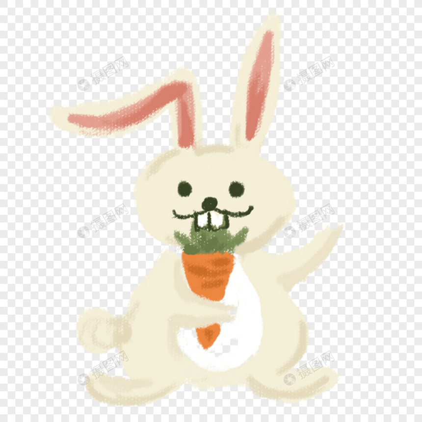 兔子在吃萝卜图片