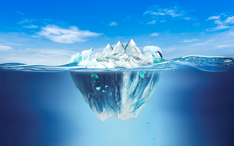 海底冰山清凉背景设计图片