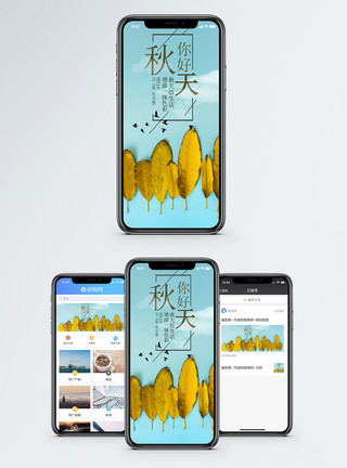 枯叶秋天秋天手机海报模板