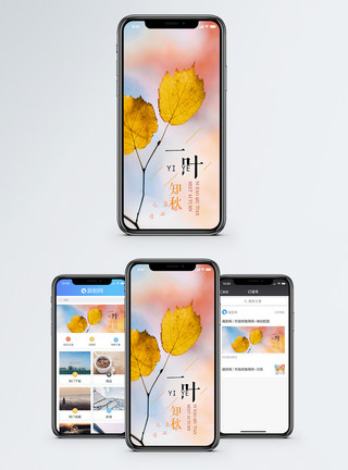 秋天游玩秋天手机海报配图模板