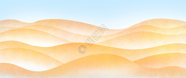 沙漠沙丘金色山脉插画