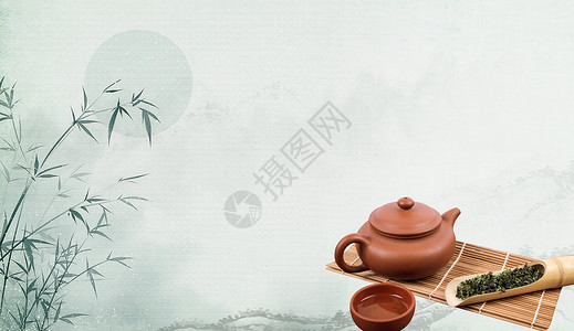 古风茶道茶与饮食健康设计图片