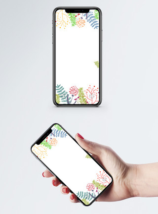 花卉元素背景花卉装饰手机壁纸模板