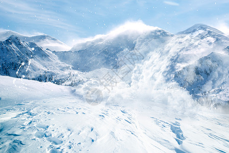 高山避暑雪山崩裂设计图片