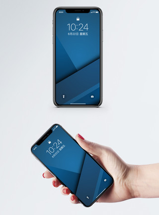 创意投影蓝色背景手机壁纸模板