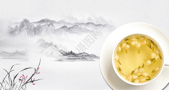 菌汤素材茶与饮食健康设计图片