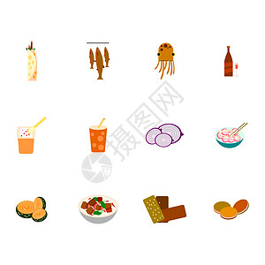 块状食物图标插画