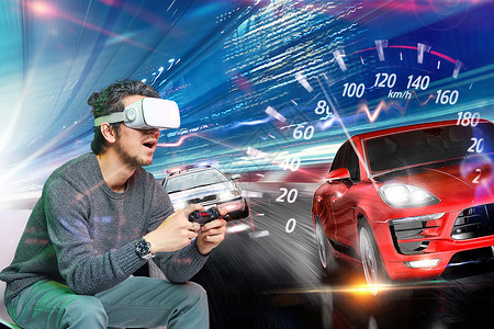 游戏科技背景VR虚拟设计图片