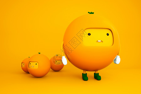 橙子花痴表情包创意橙子设计图片