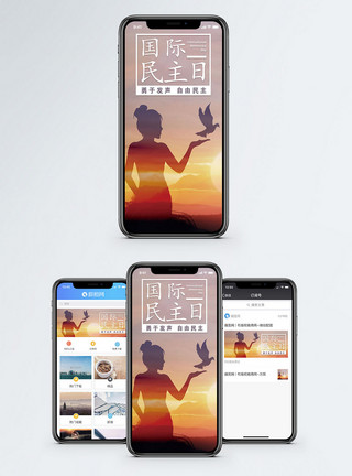 体育促进发展与和平国际日国际民主日手机海报配图模板