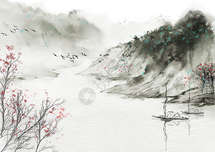 水墨中国风背景素材背景图片