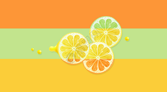 橘色小汽车水果背景设计图片