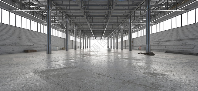 钢材厂房工业空间场景设计图片
