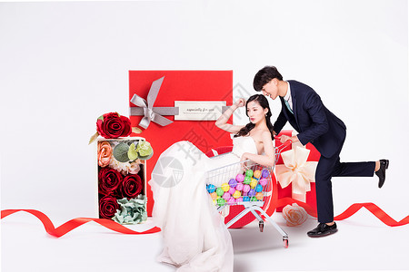 高清素材婚纱七夕情人节礼物设计图片