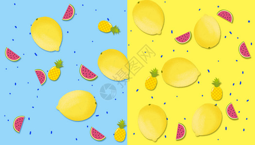 梨子猪卡通形象创意水果场景设计图片