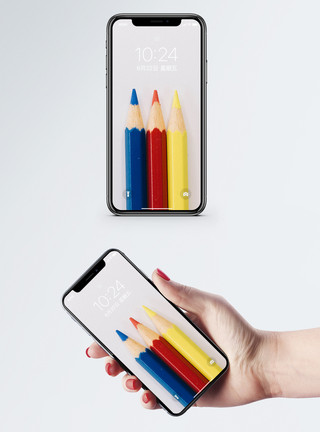 蜡笔背景彩色蜡笔手机壁纸模板