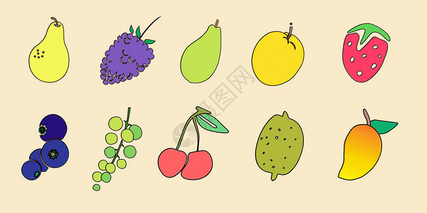 芒果水果食物水果手账元素插画