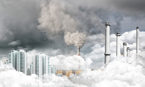 厂房蓝天城市环境污染设计图片