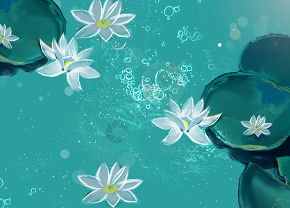 卡通海洋元素夏天 池塘插画