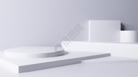 清新白色背景3d模型空间设计图片