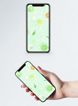 水果创意类插画小清新手机壁纸模板