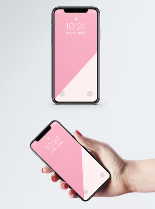 粉色色块小清新背景手机壁纸模板