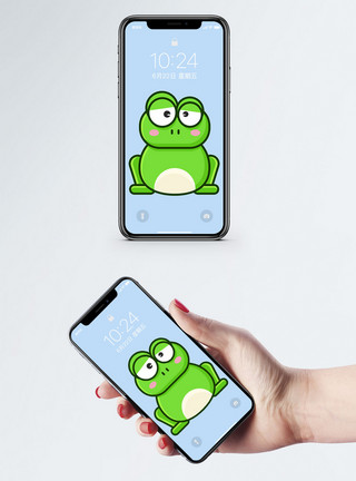 打伞小青蛙小青蛙手机壁纸模板