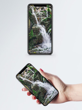 瀑布景观风景瀑布手机壁纸模板