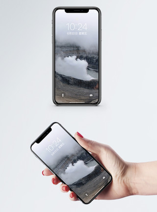自然火山美景波阿斯火山口手机壁纸模板