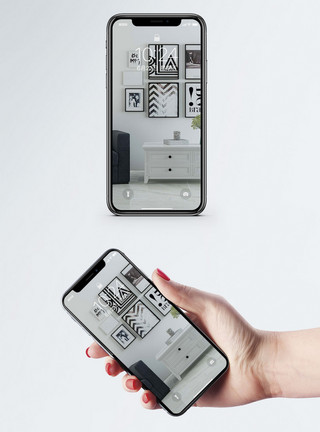 简洁相框空间场景设计手机壁纸模板