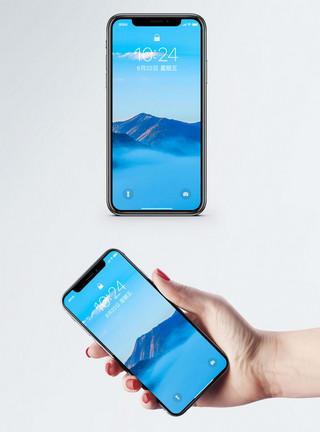 云雾山脉风景手机壁纸模板