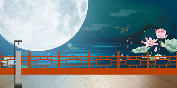 赏月文化中秋节设计图片