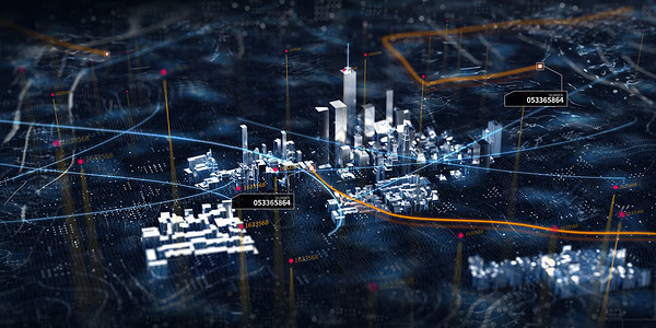 科技城市模型3d高清图片素材