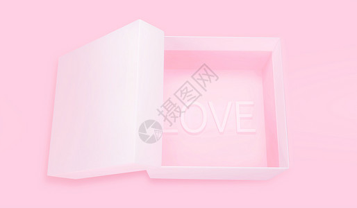 表白粉色小礼盒场景图片