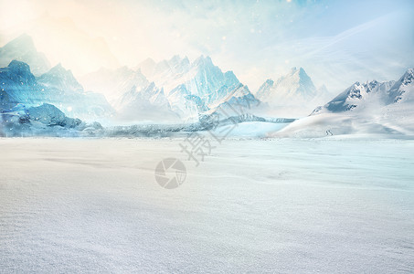 雪山汽车雪山公路背景设计图片