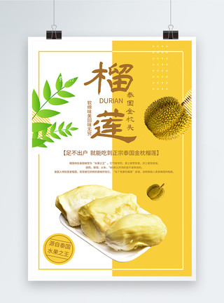 定型枕泰国榴莲水果海报模板