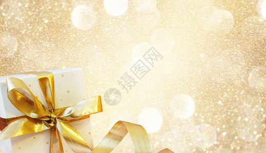 礼品盒背景金色礼盒海报设计图片