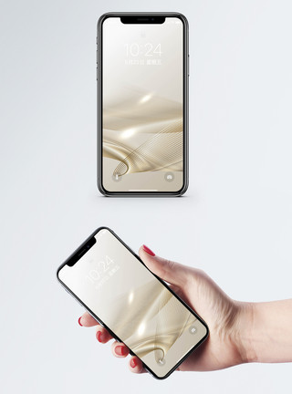 金色手机抽象线条背景手机壁纸模板